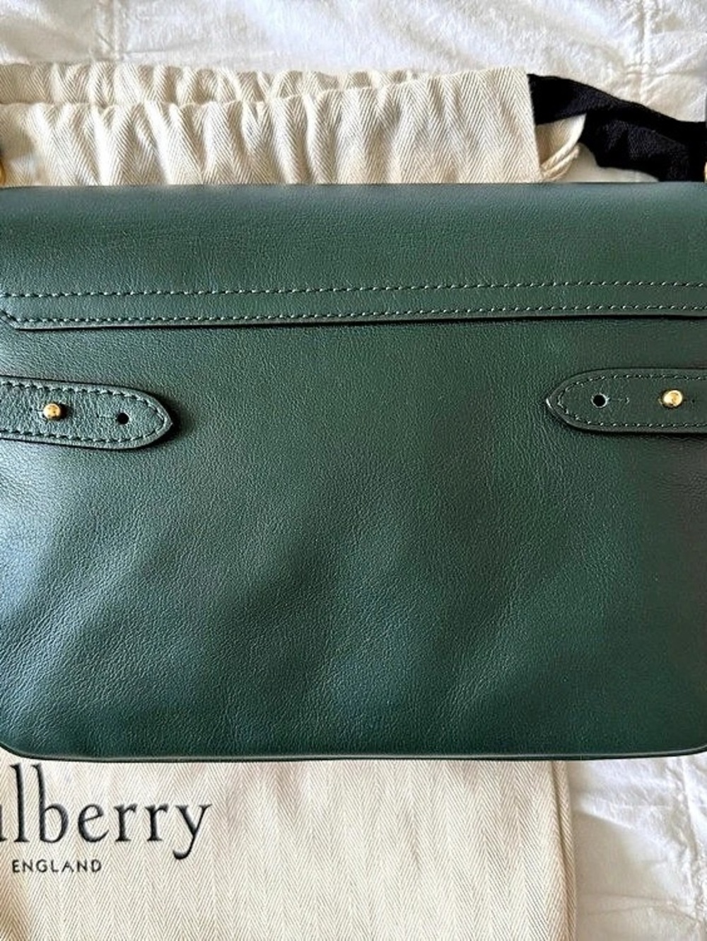 Mulberry Belted Bayswater Satchel - Mulberry Green Leather - Excellent Cond. - Picture 3 of 12
